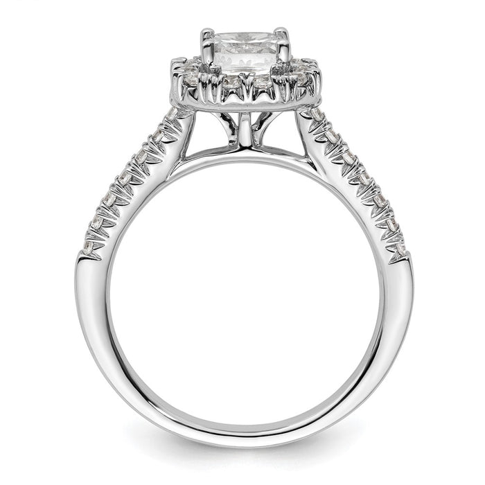 Buy Exclusive 14K White Gold Halo Engagement Ring - 3/4 Carat Cushion & Accents-2