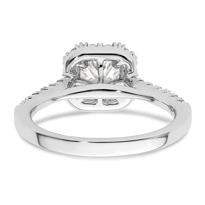Buy Exclusive 14K White Gold Halo Engagement Ring - 3/4 Carat Cushion & Accents-5