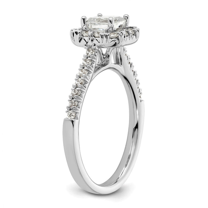 Buy Exclusive 14K White Gold Halo Engagement Ring - 3/4 Carat Cushion & Accents-6