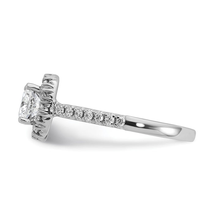 Buy Exclusive 14K White Gold Halo Semi-Mount Ring | 1 Carat Cushion & 3/8 Carat Diamonds-3