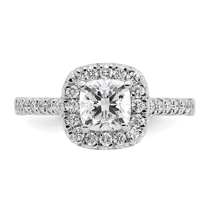 Buy Exclusive 14K White Gold Halo Semi-Mount Ring | 1 Carat Cushion & 3/8 Carat Diamonds-4