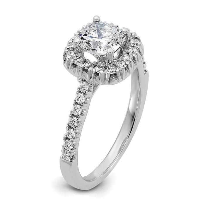 Buy Exclusive 14K White Gold Halo Semi-Mount Ring | 1 Carat Cushion & 3/8 Carat Diamonds-6