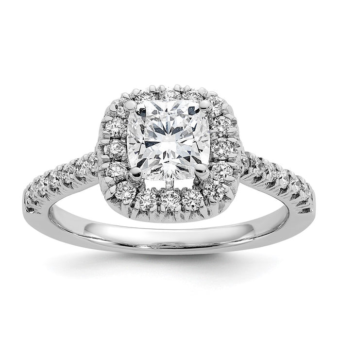 Buy Exclusive 14K White Gold Halo Semi-Mount Ring | 1 Carat Cushion & 3/8 Carat Diamonds-1