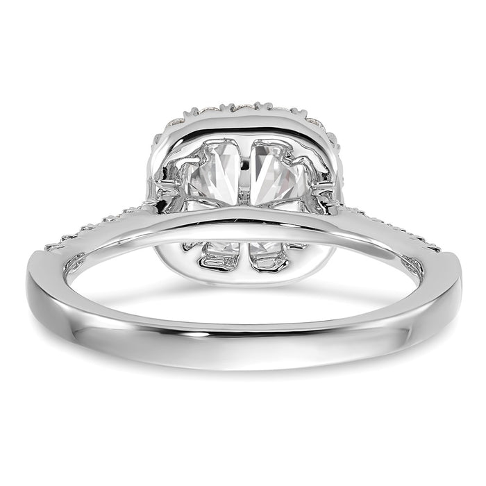 Exclusive 14K White Gold Halo Semi-Mount Ring for 1.5 Carat Cushion Center, Stylish 1/2 Carat Diamond Accents-5