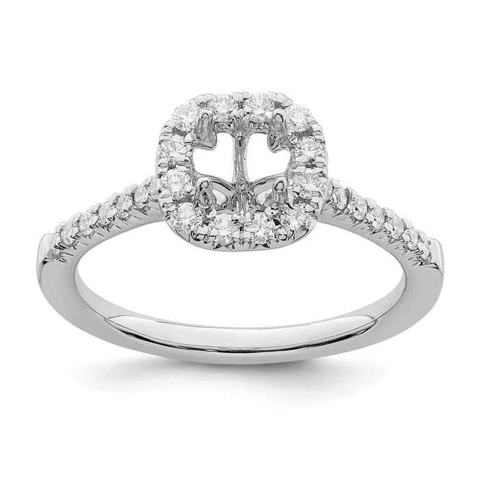 High-Quality 14K White Gold Halo Engagement Ring, 1/2 Carat Asscher-Cut, Stylish Value-7