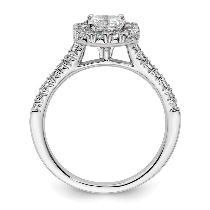 Buy 14K White Gold Halo Semi-Mount Engagement Ring for 3/4 Carat Stone, Luxury Design-2