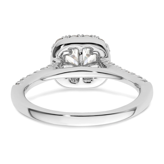 Buy 14K White Gold Halo Semi-Mount Engagement Ring for 3/4 Carat Stone, Luxury Design-5
