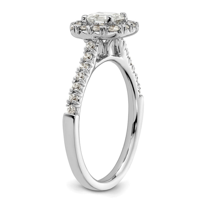 Buy 14K White Gold Halo Semi-Mount Engagement Ring for 3/4 Carat Stone, Luxury Design-6
