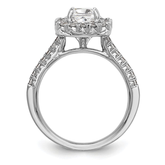 Buy High-Quality 14K White Gold Halo Semi-Mount Engagement Ring, 1 Carat-2