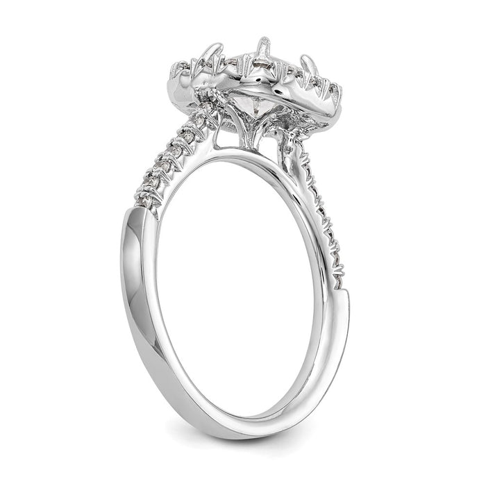 Buy High-Quality 14K White Gold Halo Semi-Mount Engagement Ring, 1 Carat-6