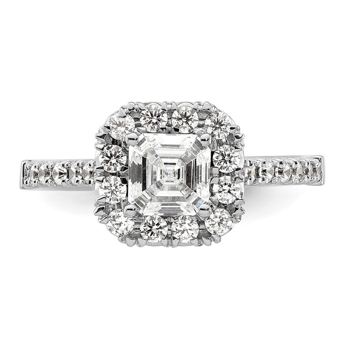 Buy 14K White Gold Halo Semi-Mount Engagement Ring for 1.25 Carat Stone - Stylish Value!-4