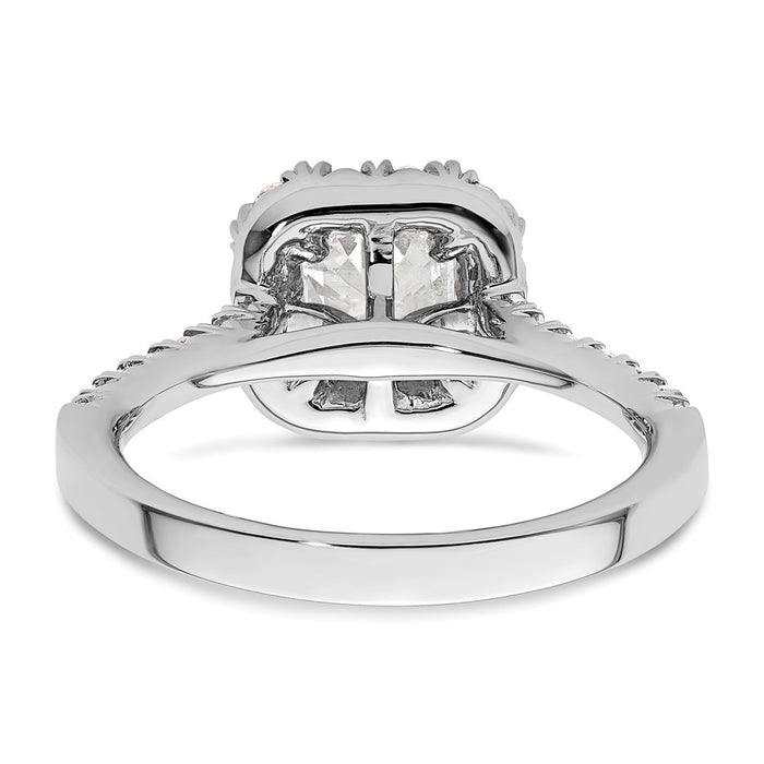 Buy 14K White Gold Halo Semi-Mount Engagement Ring for 1.25 Carat Stone - Stylish Value!-5