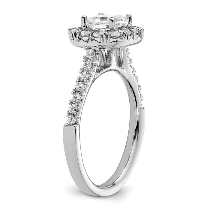 Buy 14K White Gold Halo Semi-Mount Engagement Ring for 1.25 Carat Stone - Stylish Value!-6