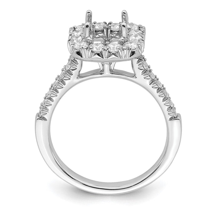 Buy Exclusive 14K White Gold Halo Semi-Mount Engagement Ring - 1.5 Carat-2