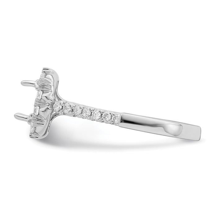 Buy Exclusive 14K White Gold Halo Semi-Mount Engagement Ring - 1.5 Carat-3