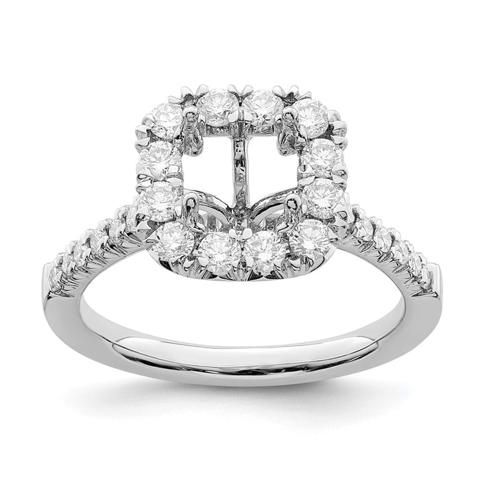 Buy Exclusive 14K White Gold Halo Semi-Mount Engagement Ring - 1.5 Carat-7