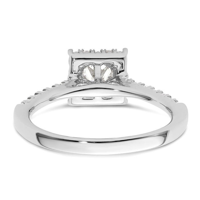 Buy 14K White Gold Halo Semi-Mount Engagement Ring for 1/3 Carat Gemstone-5