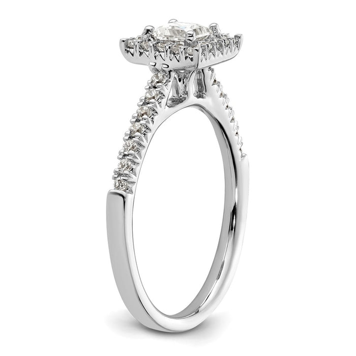Buy 14K White Gold Halo Semi-Mount Engagement Ring for 1/3 Carat Gemstone-6