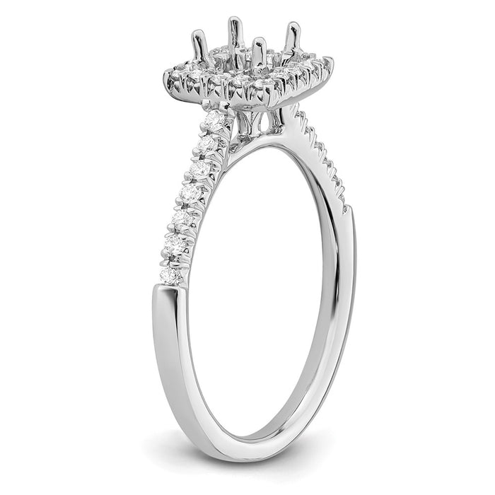 Exclusive 14K White Gold Halo Engagement Ring for 1/2 Carat Center Stone-6