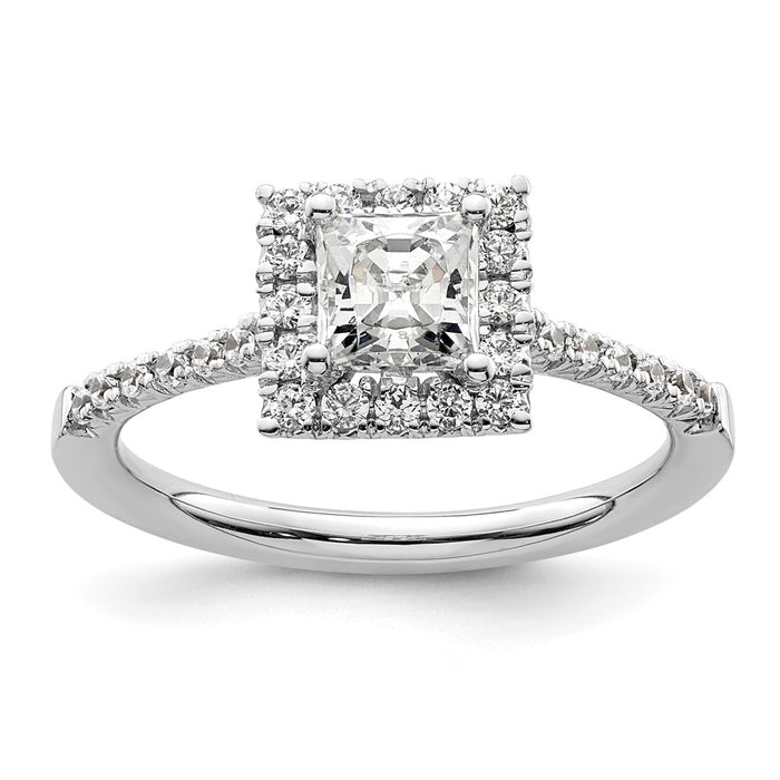 Buy 14K White Gold Halo Engagement Ring for 3/4 Carat Stone - Stylish Design!-1