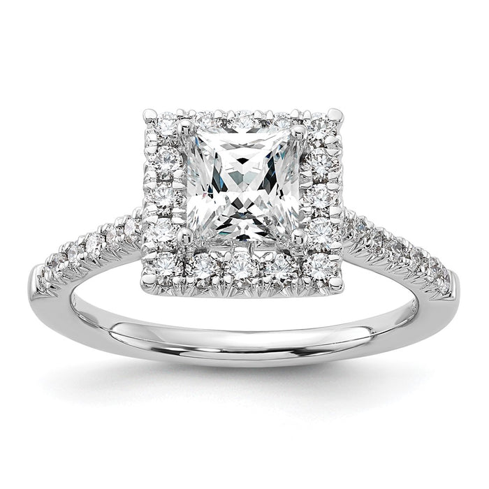 Buy Exclusive 14K White Gold Halo Engagement Ring Semi-Mount for 1 Carat-1