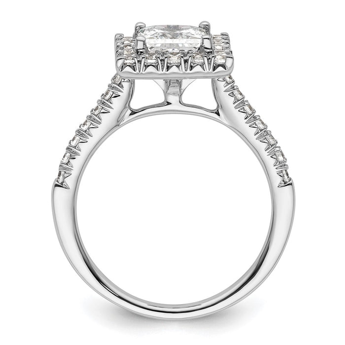 Buy Exclusive 14K White Gold Halo Engagement Ring for 1.25 Carat Princess Cut-2