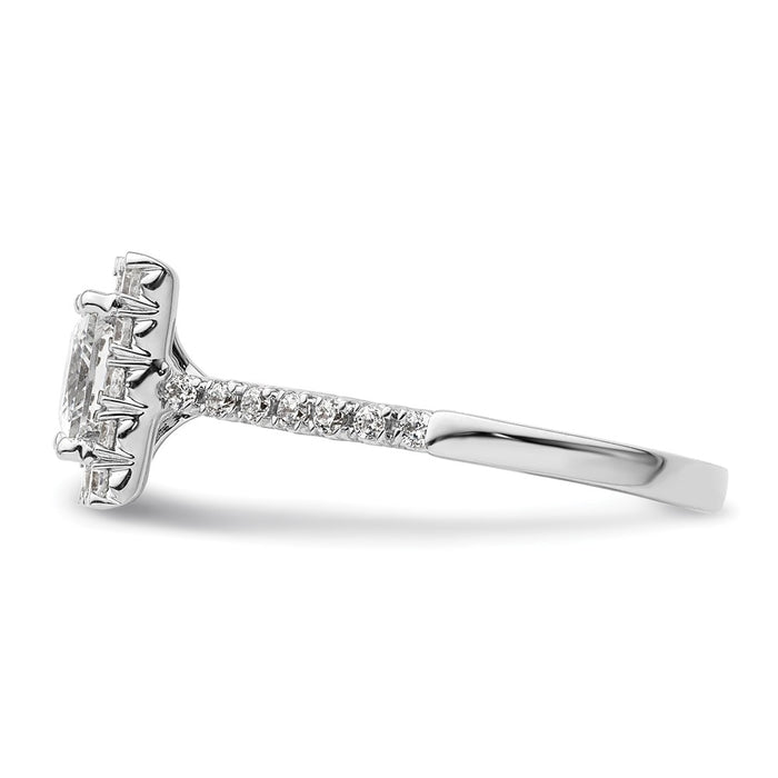 Buy Exclusive 14K White Gold Halo Engagement Ring for 1.25 Carat Princess Cut-3