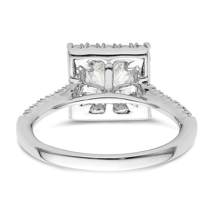 Buy Exclusive 14K White Gold Halo Engagement Ring for 1.25 Carat Princess Cut-5