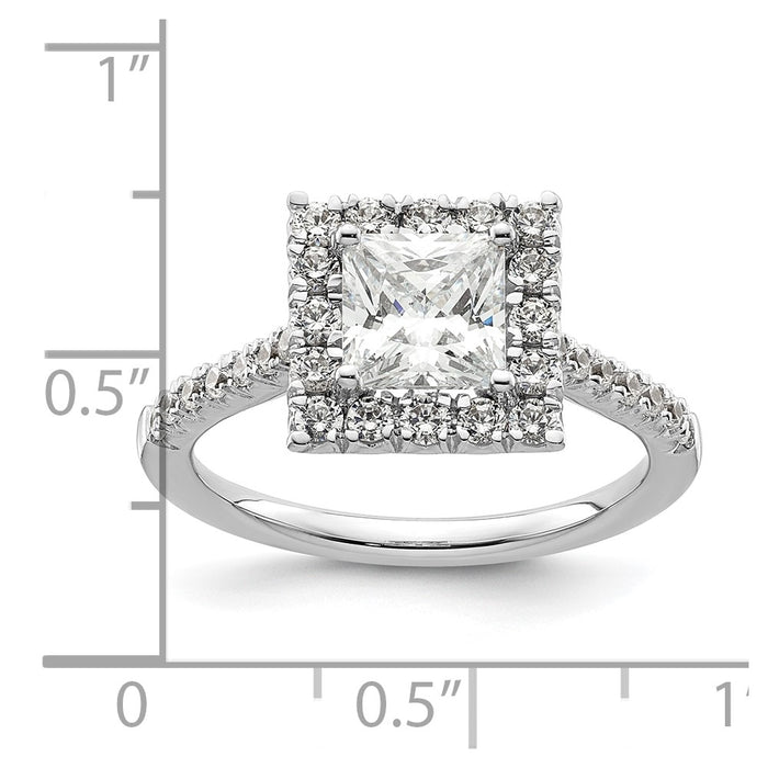Buy Exclusive 14K White Gold Halo Engagement Ring for 1.25 Carat Princess Cut-7