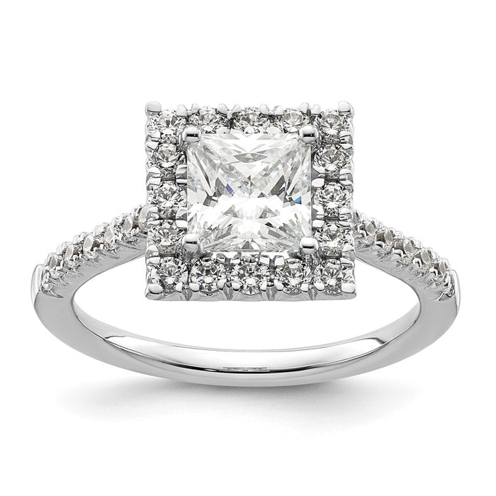 Buy Exclusive 14K White Gold Halo Engagement Ring for 1.25 Carat Princess Cut-1