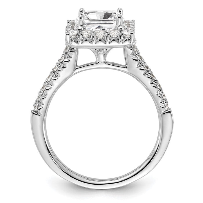 Buy Stylish 14K White Gold Halo Engagement Ring for 1.5 Carat Stone-2