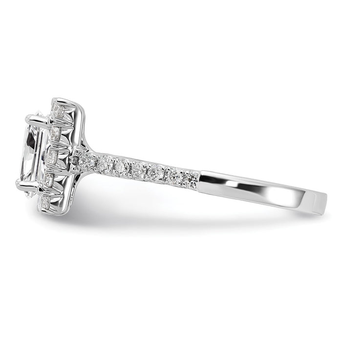 Buy Stylish 14K White Gold Halo Engagement Ring for 1.5 Carat Stone-3