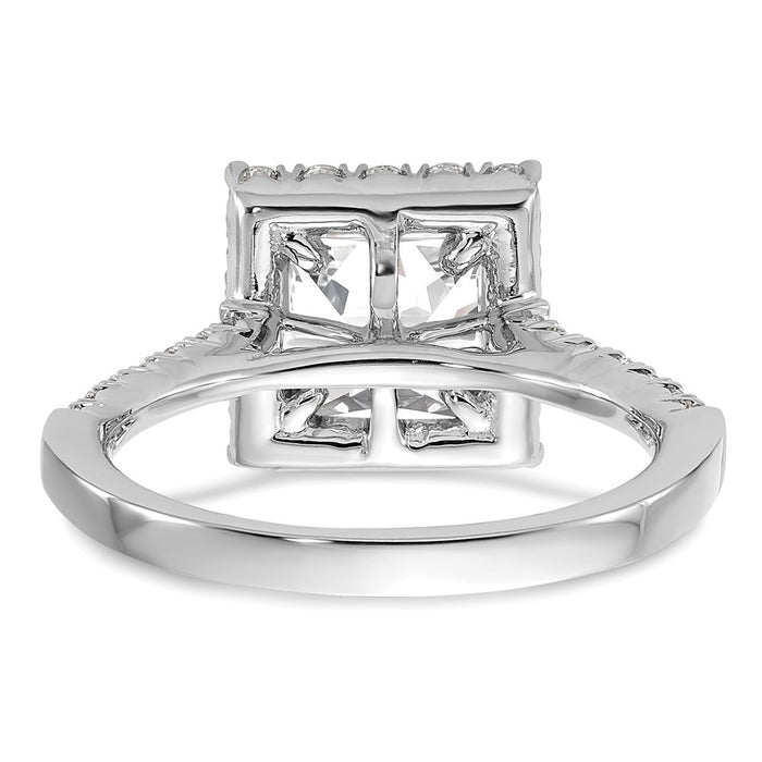 Buy Stylish 14K White Gold Halo Engagement Ring for 1.5 Carat Stone-5