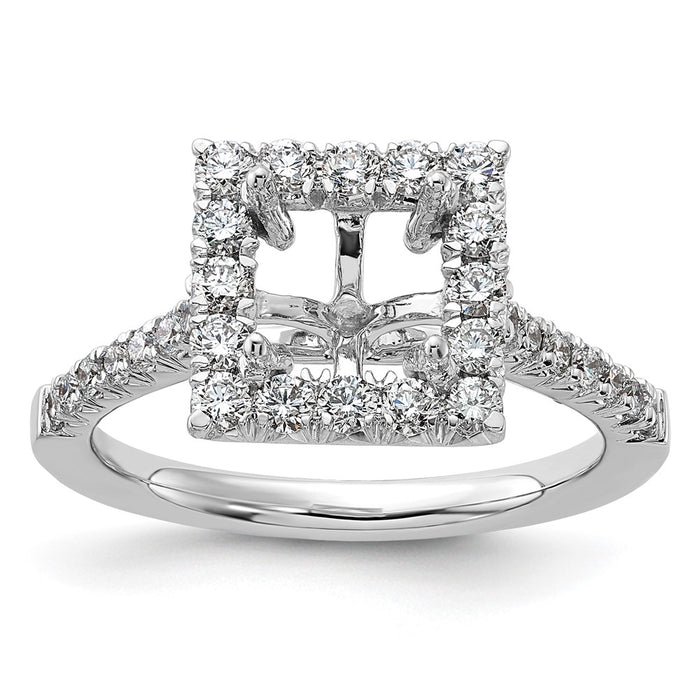 Buy Stylish 14K White Gold Halo Engagement Ring for 1.5 Carat Stone-7