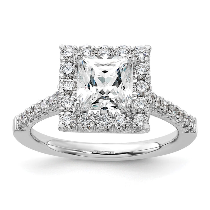 Buy Stylish 14K White Gold Halo Engagement Ring for 1.5 Carat Stone-1