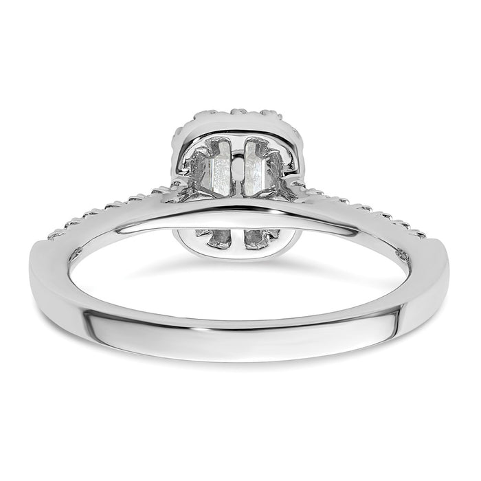 Buy Exclusive 14K White Gold Halo Engagement Ring, 1/3 Carat Emerald-Cut Center-5