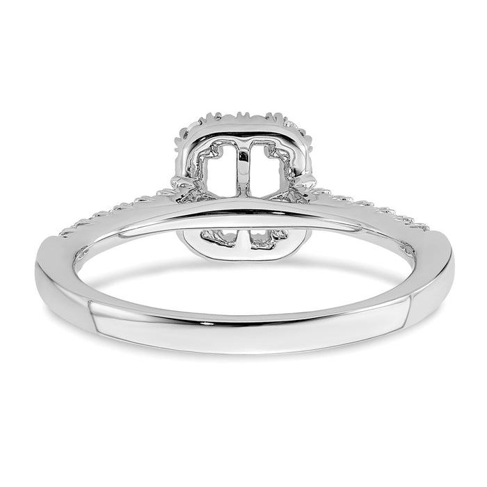 Buy Stylish 14K White Gold Halo Engagement Ring - 1/2 Ct Emerald-Cut Center-5