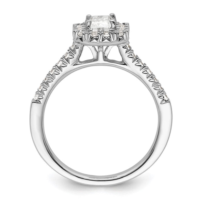Buy Exclusive 14K White Gold Halo Engagement Ring | 3/4ct Emerald-Cut & Diamond Accents-2