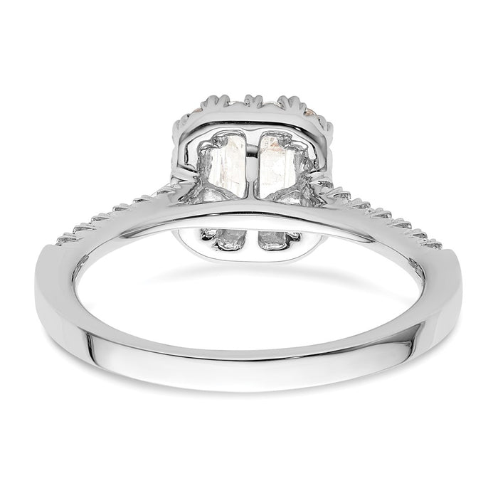 Buy Exclusive 14K White Gold Halo Engagement Ring | 3/4ct Emerald-Cut & Diamond Accents-5