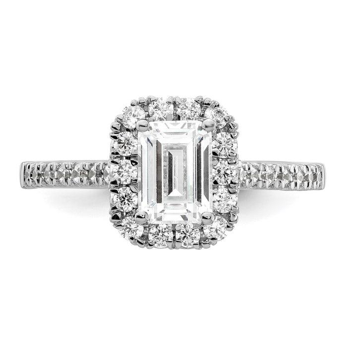 Exclusive 14K White Gold Semi-Mount Engagement Ring for 1.25 ct Emerald Cut-4