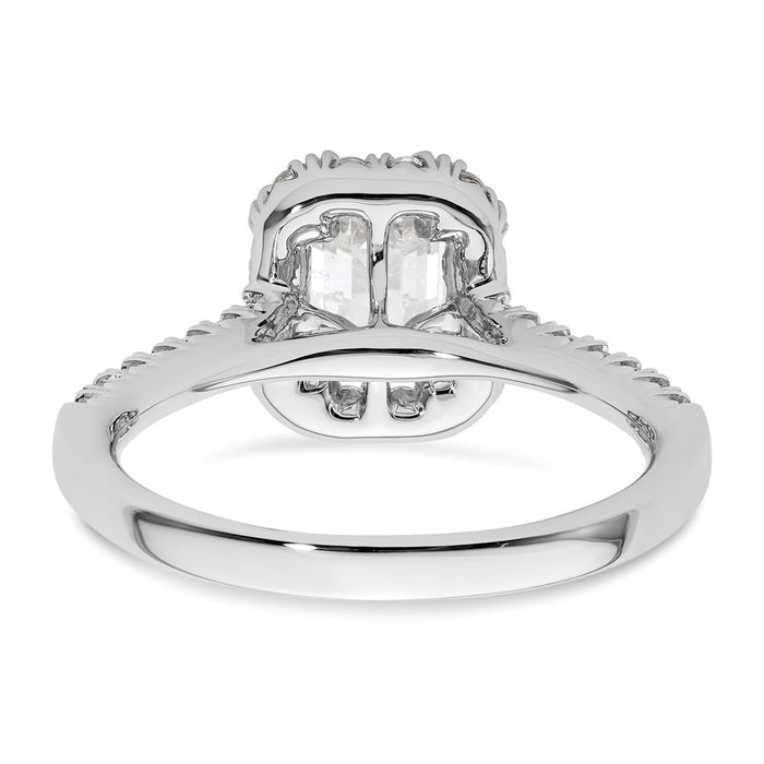 Exclusive 14K White Gold Semi-Mount Engagement Ring for 1.25 ct Emerald Cut-5