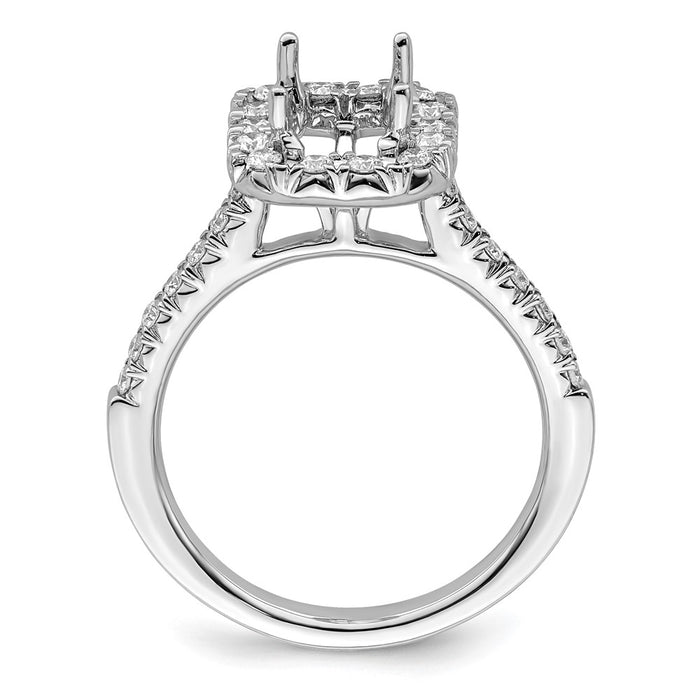 Exclusive 14K White Gold Halo Engagement Ring, 1.5 Carat Emerald-Cut Center - Stylish Value!-2