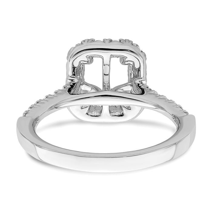 Exclusive 14K White Gold Halo Engagement Ring, 1.5 Carat Emerald-Cut Center - Stylish Value!-5