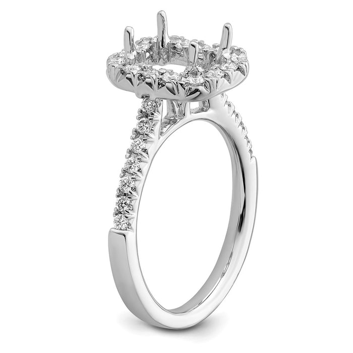 Exclusive 14K White Gold Halo Engagement Ring, 1.5 Carat Emerald-Cut Center - Stylish Value!-6