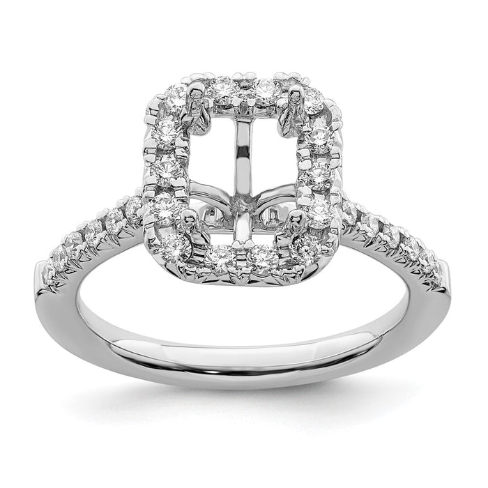 Exclusive 14K White Gold Halo Engagement Ring, 1.5 Carat Emerald-Cut Center - Stylish Value!-7