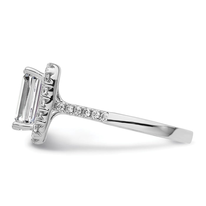 Buy 14K Lab-Grown Diamond Emerald Halo Semi-Mount Engagement Ring - Stylish!-3