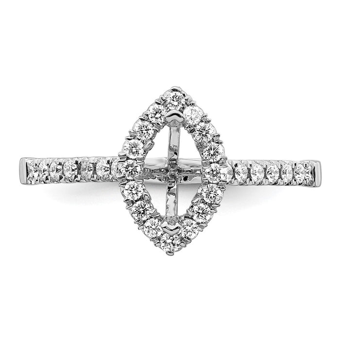 Buy 14K White Gold Halo Engagement Ring, 1/2 Carat Marquise Center - Stylish Value!-4