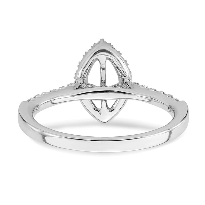 Buy 14K White Gold Halo Engagement Ring, 1/2 Carat Marquise Center - Stylish Value!-5