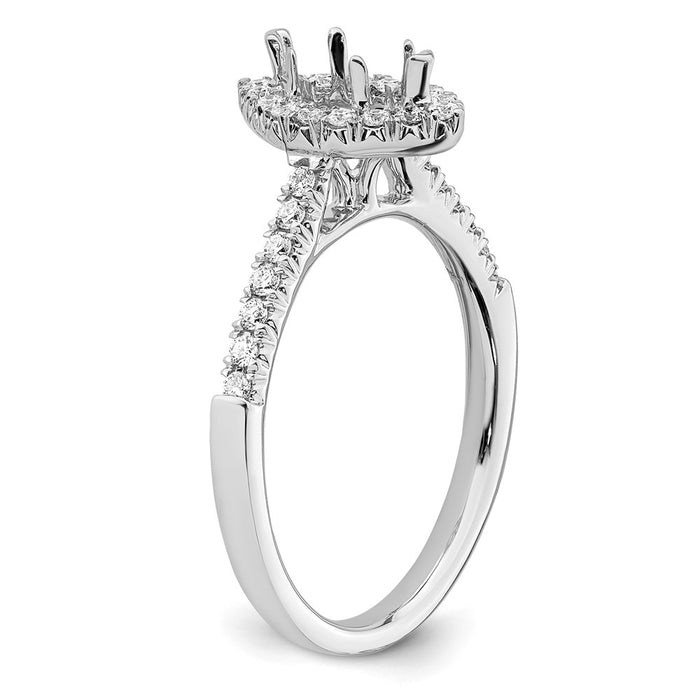 Buy 14K White Gold Halo Engagement Ring, 1/2 Carat Marquise Center - Stylish Value!-6