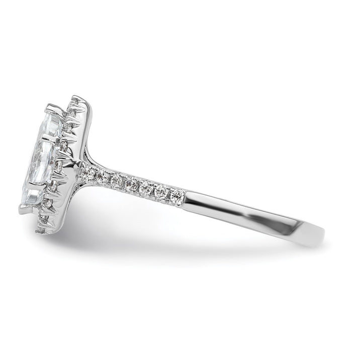 Buy Stylish 14K White Gold Halo Engagement Ring | 3/4 Carat Marquise Center-3